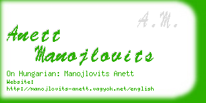 anett manojlovits business card